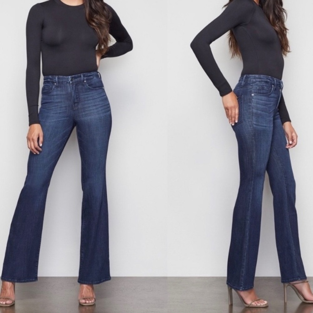 Good American Good Flare Jeans Blue 025 size 26